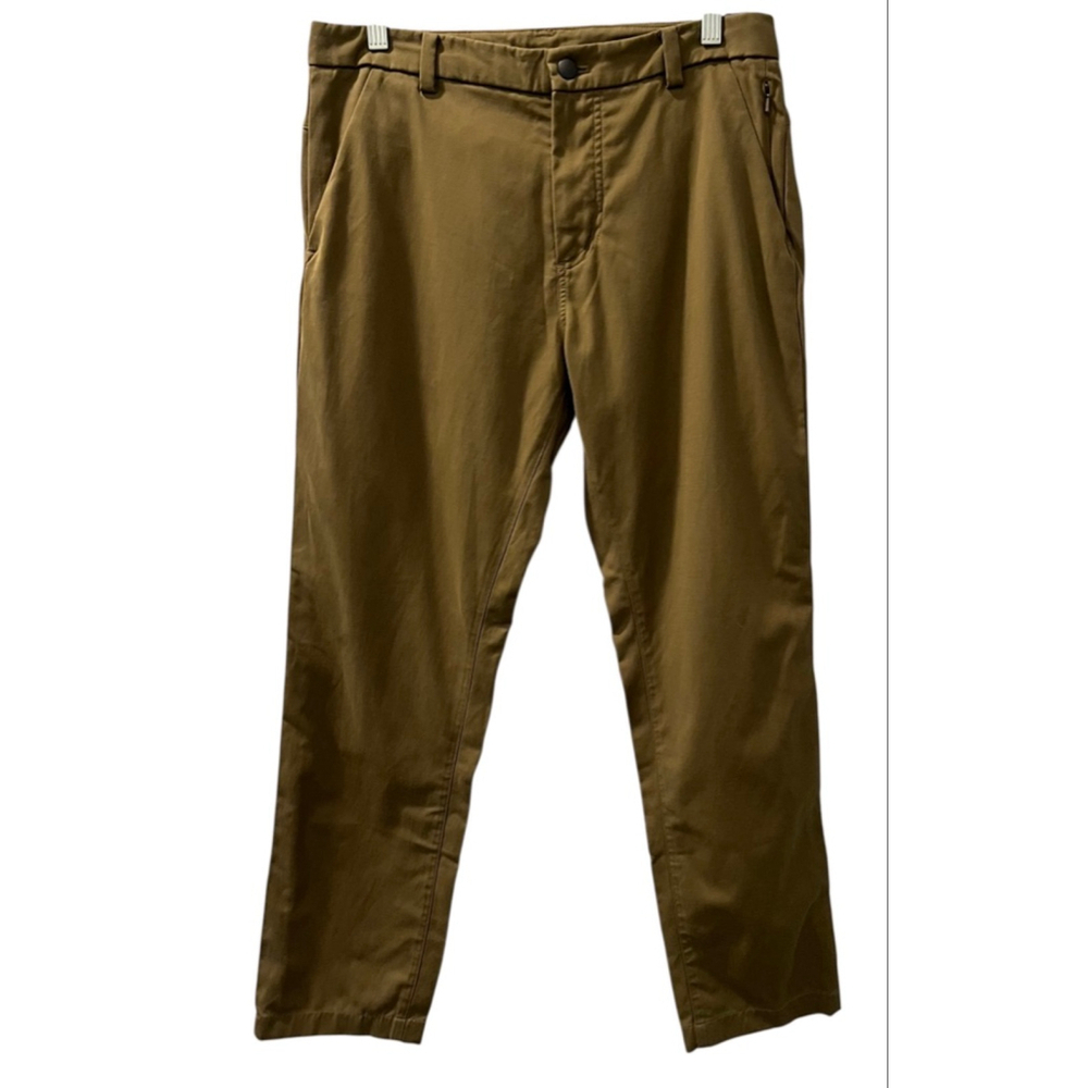 Lululemon ABC 5 Pocket Army Green Size 32 Men's Casual Pants Cotton Blend Zip
